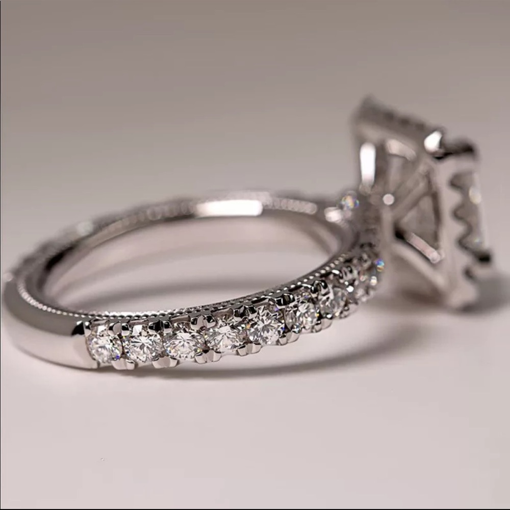 New 925 Silver Lovers Promise Diamond Ring 💍 - Picture 3 of 10